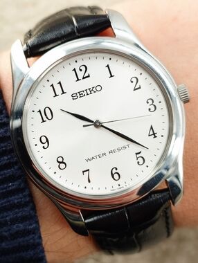 Seiko Men’s Watch 7N01-0EF0 Ultra Thin Silver Dial JDM Quartz 35mm New Battery